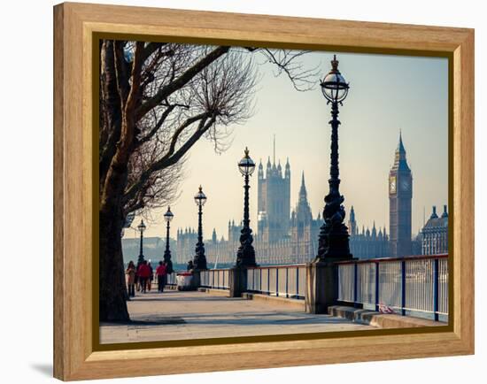 Big Ben and Houses of Parliament in London, UK-sborisov-Framed Premier Image Canvas