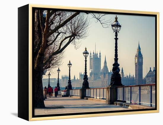 Big Ben and Houses of Parliament in London, UK-sborisov-Framed Premier Image Canvas