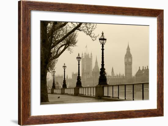 Big Ben And Houses Of Parliament, London In Fog-tombaky-Framed Premium Giclee Print