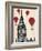 Big Ben and Red Hot Air Balloons-Fab Funky-Framed Art Print