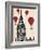 Big Ben and Red Hot Air Balloons-Fab Funky-Framed Art Print