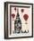 Big Ben and Red Hot Air Balloons-Fab Funky-Framed Premium Giclee Print