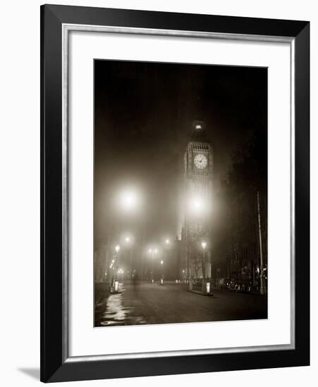 Big Ben and the Houses of Parliament Floodlit for the Opening of the Festival of Britain, 1951-null-Framed Photographic Print