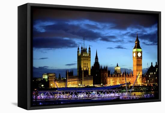 Big Ben and the Houses of Parliament, Thames River, London, England-Richard Wright-Framed Premier Image Canvas