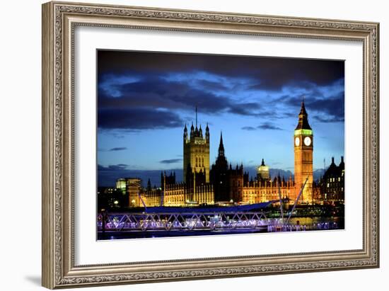 Big Ben and the Houses of Parliament, Thames River, London, England-Richard Wright-Framed Photographic Print