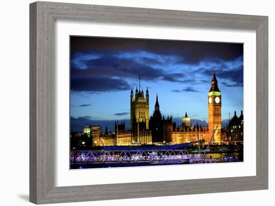 Big Ben and the Houses of Parliament, Thames River, London, England-Richard Wright-Framed Photographic Print