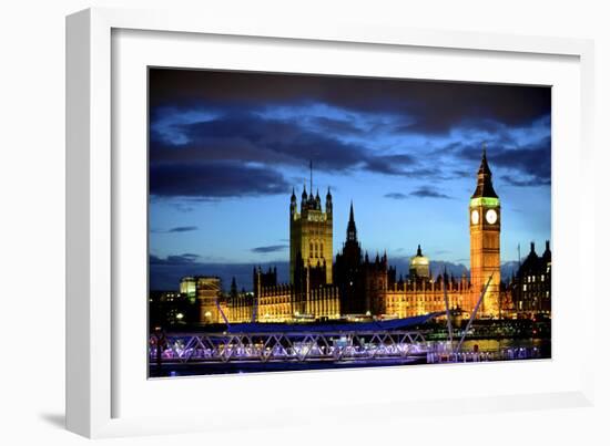 Big Ben and the Houses of Parliament, Thames River, London, England-Richard Wright-Framed Photographic Print