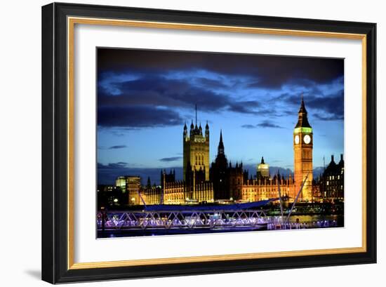 Big Ben and the Houses of Parliament, Thames River, London, England-Richard Wright-Framed Photographic Print