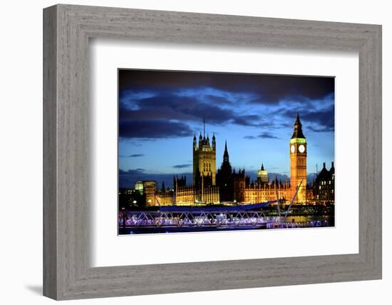 Big Ben and the Houses of Parliament, Thames River, London, England-Richard Wright-Framed Photographic Print