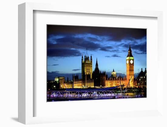 Big Ben and the Houses of Parliament, Thames River, London, England-Richard Wright-Framed Photographic Print