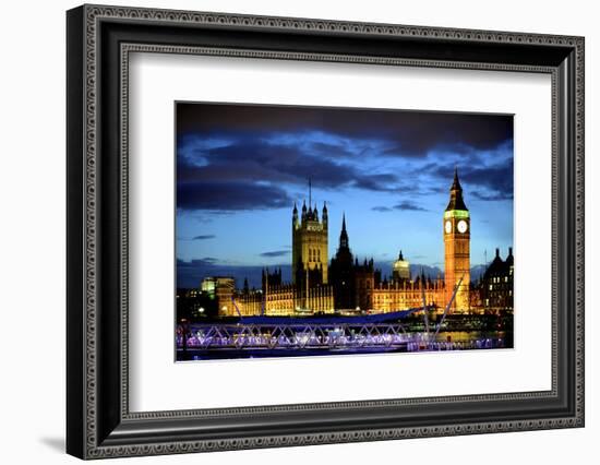 Big Ben and the Houses of Parliament, Thames River, London, England-Richard Wright-Framed Photographic Print