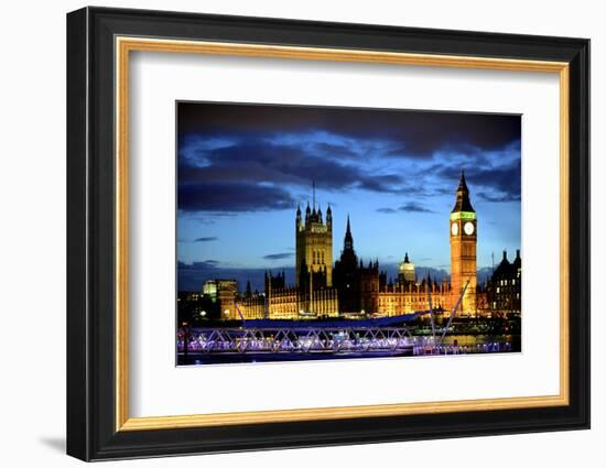 Big Ben and the Houses of Parliament, Thames River, London, England-Richard Wright-Framed Photographic Print