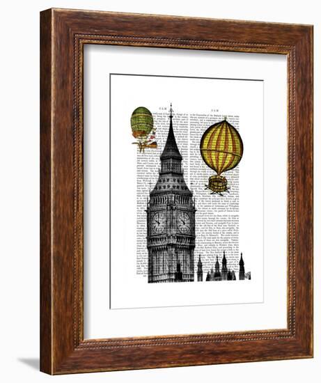 Big Ben and Vintage Hot Air Balloons-Fab Funky-Framed Art Print