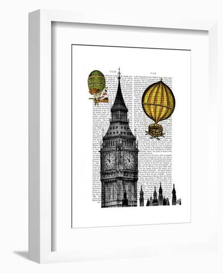 Big Ben and Vintage Hot Air Balloons-Fab Funky-Framed Art Print