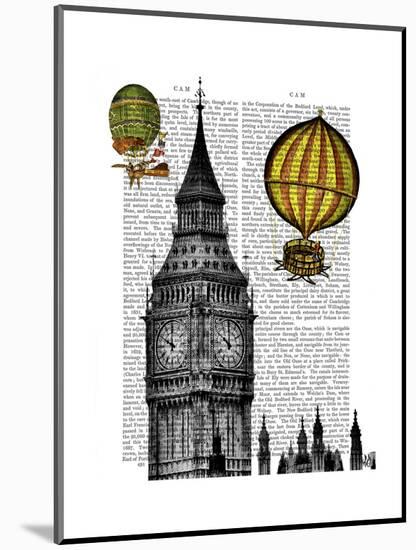 Big Ben and Vintage Hot Air Balloons-Fab Funky-Mounted Art Print