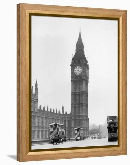 Big Ben and Westminister Bridge circa 1930-null-Framed Premier Image Canvas