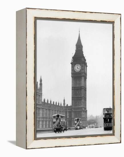 Big Ben and Westminister Bridge circa 1930-null-Framed Premier Image Canvas