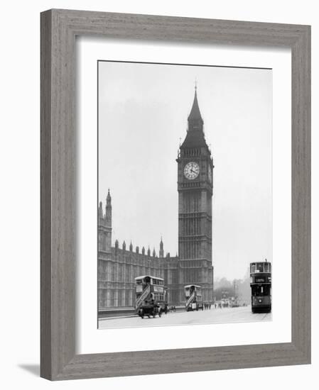 Big Ben and Westminister Bridge circa 1930-null-Framed Photographic Print