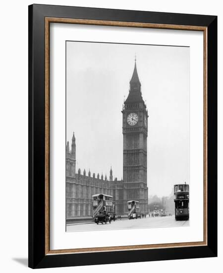 Big Ben and Westminister Bridge circa 1930-null-Framed Photographic Print