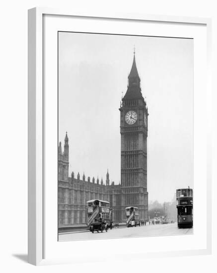 Big Ben and Westminister Bridge circa 1930-null-Framed Photographic Print