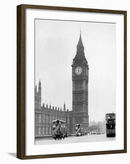 Big Ben and Westminister Bridge circa 1930-null-Framed Photographic Print