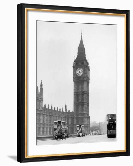 Big Ben and Westminister Bridge circa 1930-null-Framed Photographic Print