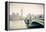 Big Ben and Westminster Bridge at Foogy Morning in London-sborisov-Framed Premier Image Canvas