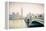 Big Ben and Westminster Bridge at Foogy Morning in London-sborisov-Framed Premier Image Canvas