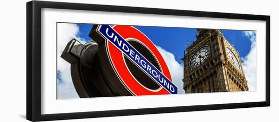 Big Ben and Westminster Station Underground - Subway Station Sign - City of London - UK - England-Philippe Hugonnard-Framed Photographic Print