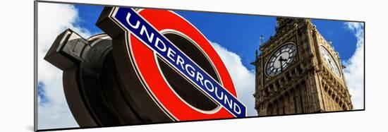 Big Ben and Westminster Station Underground - Subway Station Sign - City of London - UK - England-Philippe Hugonnard-Mounted Photographic Print