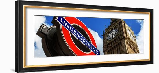 Big Ben and Westminster Station Underground - Subway Station Sign - City of London - UK - England-Philippe Hugonnard-Framed Photographic Print