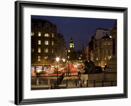 Big Ben and Whitehall from Trafalgar Square, London, England, United Kingdom, Europe-Charles Bowman-Framed Photographic Print