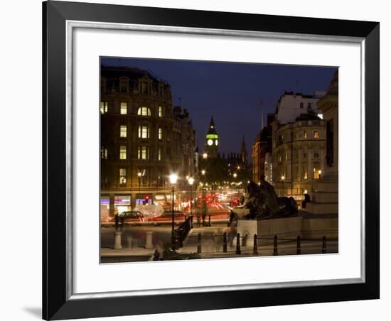 Big Ben and Whitehall from Trafalgar Square, London, England, United Kingdom, Europe-Charles Bowman-Framed Photographic Print