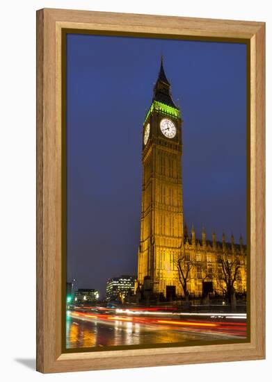 Big Ben at Dusk, London, England, United Kingdom-Charles Bowman-Framed Premier Image Canvas