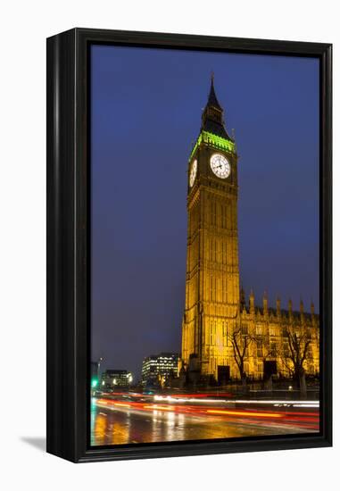 Big Ben at Dusk, London, England, United Kingdom-Charles Bowman-Framed Premier Image Canvas