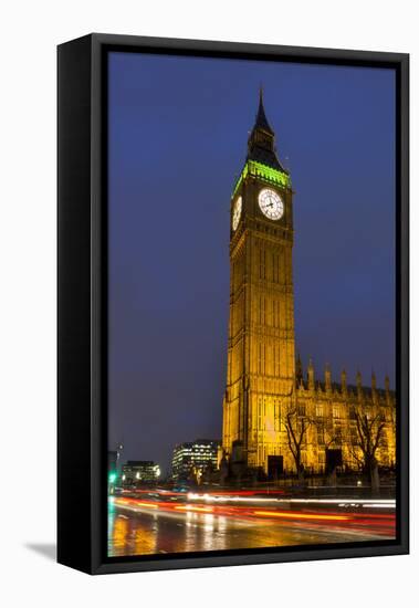 Big Ben at Dusk, London, England, United Kingdom-Charles Bowman-Framed Premier Image Canvas