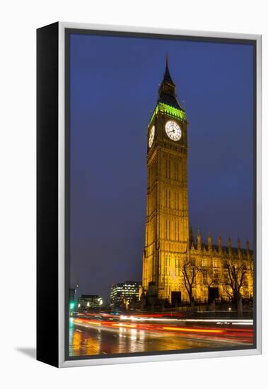 Big Ben at Dusk, London, England, United Kingdom-Charles Bowman-Framed Premier Image Canvas