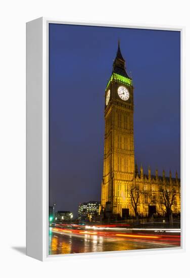 Big Ben at Dusk, London, England, United Kingdom-Charles Bowman-Framed Premier Image Canvas