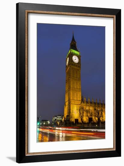 Big Ben at Dusk, London, England, United Kingdom-Charles Bowman-Framed Photographic Print