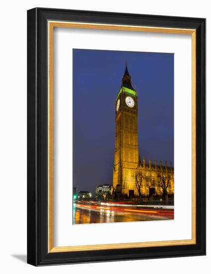 Big Ben at Dusk, London, England, United Kingdom-Charles Bowman-Framed Photographic Print