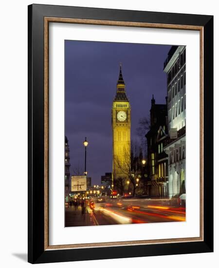 Big Ben at night with traffic, London, England-Alan Klehr-Framed Photographic Print