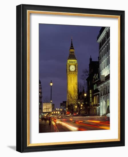 Big Ben at night with traffic, London, England-Alan Klehr-Framed Photographic Print