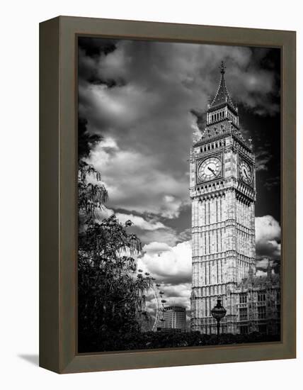 Big Ben - City of London - UK - England - United Kingdom - Europe - Black and White Photography-Philippe Hugonnard-Framed Premier Image Canvas