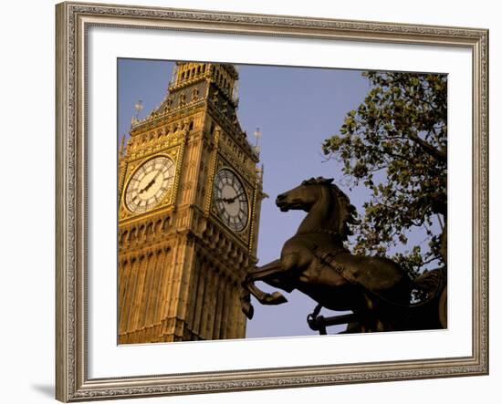 Big Ben Clock Tower, London, England-Walter Bibikow-Framed Photographic Print