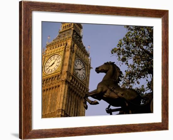 Big Ben Clock Tower, London, England-Walter Bibikow-Framed Photographic Print