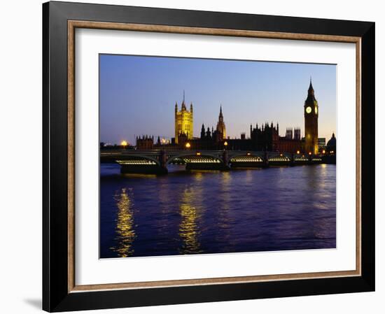 Big Ben, Houses of Parliament and River Thames at Dusk, London, England-Richard I'Anson-Framed Photographic Print