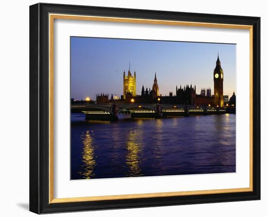 Big Ben, Houses of Parliament and River Thames at Dusk, London, England-Richard I'Anson-Framed Photographic Print