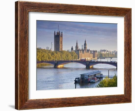 Big Ben, Houses of Parliament and River Thames, London, England-Jon Arnold-Framed Photographic Print