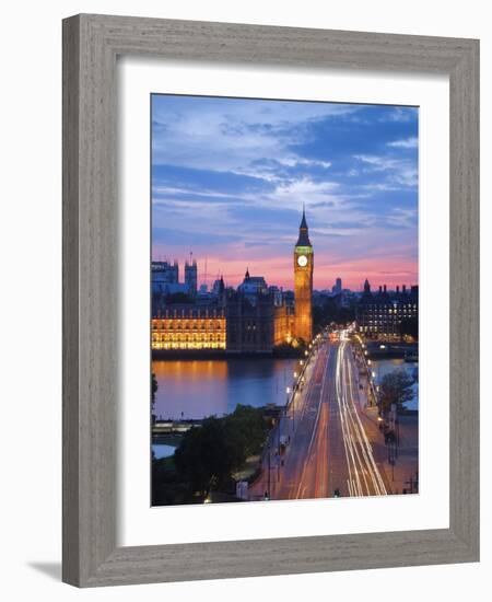 Big Ben, Houses of Parliament and Westminster Bridge, London, England, Uk-Jon Arnold-Framed Photographic Print