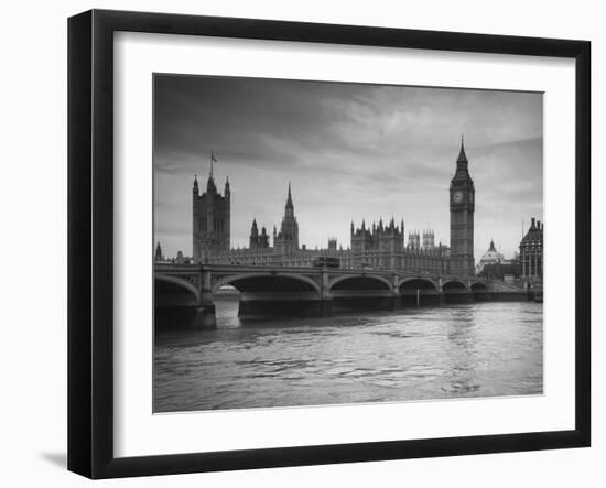 Big Ben, Houses of Parliament and Westminster Bridge, London, England, Uk-Jon Arnold-Framed Photographic Print